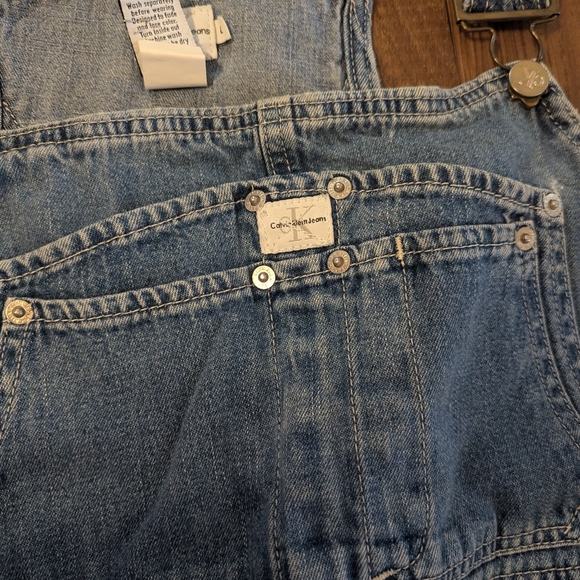 Vintage Calvin Klein Jeans Overalls Women’s Large 31"Inseam Carpenter FLAW Read - Picture 6 of 10